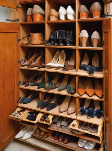 shoe cabinet,shoe organizer,walk-in closet,storage cabinet,women's closet,closet,a drawer,shelving,cordwainer,china cabinet,shoe store,wardrobe,shelves,cupboard,men's shoes,men shoes,dresser,oxford shoe,organized,vintage shoes,Illustration,Paper based,Paper Based 23