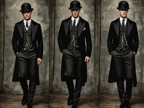 men's suit,suit trousers,suit of spades,frock coat,aristocrat,dress walk black,men's wear,gentlemanly,men clothes,gentleman icons,stovepipe hat,overcoat,victorian style,victorian fashion,menswear,woman in menswear,tuxedo just,the victorian era,man's fashion,bowler hat,Illustration,Abstract Fantasy,Abstract Fantasy 02