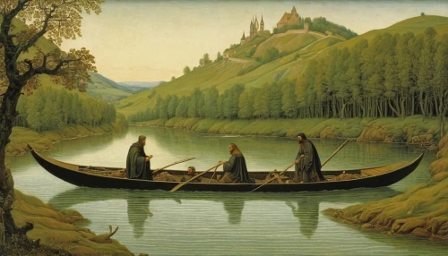 gondolas,long-tail boat,canoeing,boat landscape,dugout canoe,fishing float,canoes,canoe,gondola,row boat,canoe polo,people fishing,idyll,row boats,hunting scene,pilgrims,row-boat,khokhloma painting,rowboats,picnic boat,Illustration,Retro,Retro 01