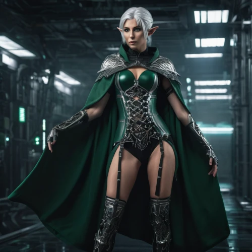 tiber riven,goddess of justice,gara,venera,artemisia,caerula,figure of justice,sorceress,cosplay image,mara,huntress,fantasy woman,female warrior,the enchantress,show off aurora,aurora,dark elf,jade,emerald,male elf,Conceptual Art,Sci-Fi,Sci-Fi 09