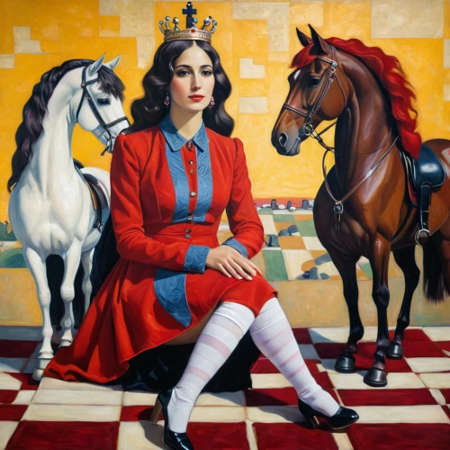 chess player,equestrian,queen of hearts,equestrianism,chessboard,joan of arc,chess icons,ann margarett-hollywood,chessboards,majorette (dancer),chess game,woman holding pie,chess,oil on canvas,woman sitting,girl with bread-and-butter,chess board,susanne pleshette,portrait of a girl,lilian gish - female,Illustration,Realistic Fantasy,Realistic Fantasy 03