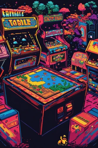 pinball,arcade games,arcade game,arcade,turbografx-16,arcades,retro background,video game arcade cabinet,space invaders,80s,computer games,8bit,joysticks,game room,computer game,retro items,retro,atari,playmat,1980's,Unique,Pixel,Pixel 04