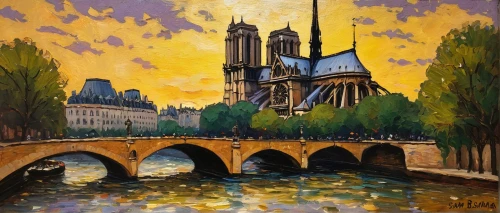 notredame de paris,notre dame,notre-dame,paris,saint michel,braque francais,universal exhibition of paris,river seine,braque du bourbonnais,fleur-de-lis,post impressionism,eiffel,de ville,eifel,eiffel tower,notre dame de sénanque,painting technique,church painting,braque saint-germain,watercolor paris,Illustration,Paper based,Paper Based 01