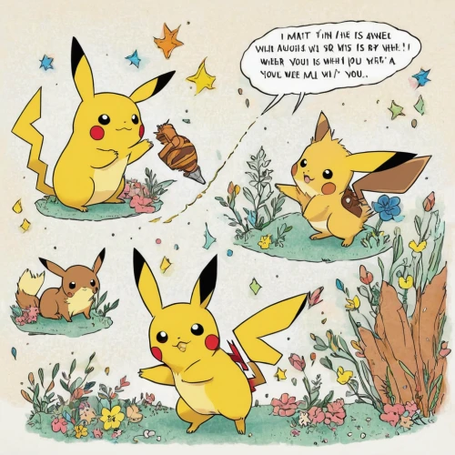 pikachu,pika,pokemon,pokémon,pokemon go,pokemongo,speech bubbles,cute cartoon image,comic speech bubbles,gardening,navi,pixaba,illustrations,magical adventure,surface lure,kawaii animals,stick children,comic paper,chu human,comic,Illustration,Children,Children 06