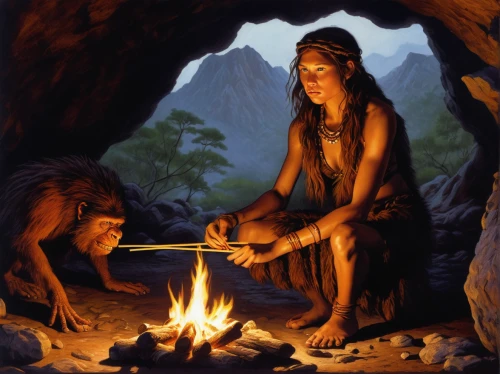 shamanism,shamanic,cherokee,prehistory,ancient people,pocahontas,the american indian,prehistoric art,american indian,indigenous culture,aborigine,aboriginal culture,indigenous painting,stone age,aborigines,native american,primitive people,she feeds the lion,neolithic,native,Illustration,American Style,American Style 07