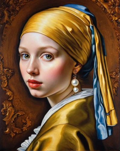 girl with a pearl earring,portrait of a girl,young girl,girl with cloth,girl with bread-and-butter,child portrait,girl portrait,mary-gold,mystical portrait of a girl,oil painting on canvas,portrait of christi,young woman,oil painting,cepora judith,girl in cloth,holbein,blond girl,young lady,turban,girl wearing hat,Illustration,Abstract Fantasy,Abstract Fantasy 11