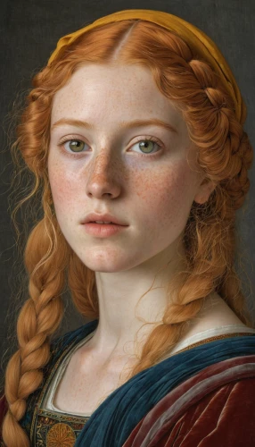 cepora judith,portrait of a girl,merida,mystical portrait of a girl,portrait of christi,girl portrait,young girl,florentine,girl with cloth,young woman,artemisia,eufiliya,portrait of a woman,leonardo da vinci,fantasy portrait,portrait background,rosella,nora,girl in a historic way,renaissance,Art,Classical Oil Painting,Classical Oil Painting 34