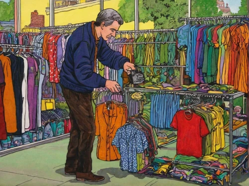 tailor,shopkeeper,the consignment,men clothes,peddler,laundry shop,woman shopping,jumble sale,shopping venture,vendors,dry cleaning,clothes,paris shops,seller,shopper,vendor,notting hill,market stall,advertising clothes,merchant,Conceptual Art,Daily,Daily 23