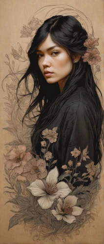 rosa-sinensis,portrait background,rosa ' amber cover,kahila garland-lily,bjork,dry bloom,girl in flowers,anemone honorine jobert,fantasy portrait,mystical portrait of a girl,vanessa (butterfly),asian woman,prairie rose,wild roses,lotus art drawing,cloves schwindl inge,lotus blossom,mulan,swath,geisha,Photography,General,Natural