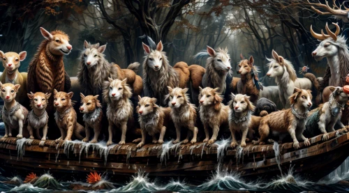 mushing,noah's ark,animal migration,hunting dogs,dog sled,kelpie,sleigh ride,canines,ancient dog breeds,animal train,horse herd,viking ship,fantasy picture,sled dog,viking ships,canoes,huskies,kennel club,fox hunting,canidae