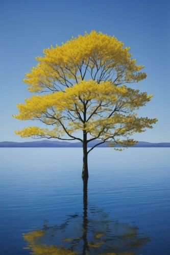 yellow tabebuia,isolated tree,lone tree,sailing blue yellow,larch tree,painted tree,flourishing tree,tabebuia,american larch,yellow and blue,deciduous tree,the japanese tree,golden trumpet tree,silk tree,larch,bare tree,tabebuia chrysantha,ornamental tree,yellow color,aa,Art,Artistic Painting,Artistic Painting 26