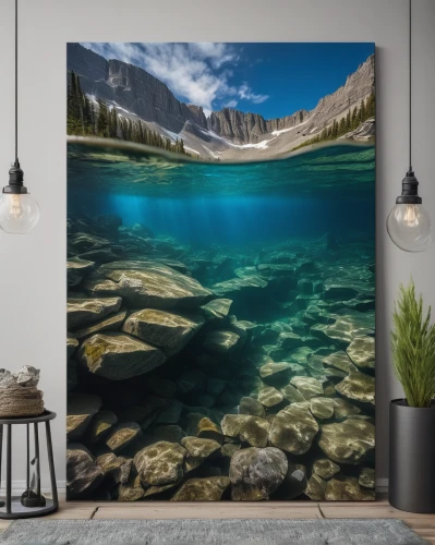 aquarium decor,underwater landscape,slide canvas,cave on the water,lake minnewanka,wall decor,salt meadow landscape,flat panel display,river landscape,swiftcurrent lake,emerald lake,projection screen,wall art,art painting,vermilion lakes,alpine lake,waterscape,wall decoration,oil painting on canvas,calm water,Photography,Artistic Photography,Artistic Photography 01