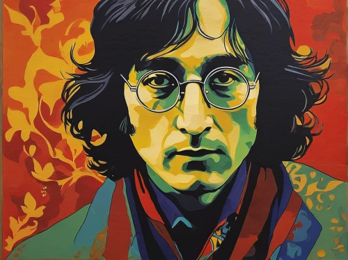 john lennon,george,john-lennon-wall,cool pop art,modern pop art,popart,harry potter,pop art style,tortoise shell,potter,50 years,wpap,bob,1967,pop art,john lennon wall,brian,portrait background,60's icon,silver framed glasses,Illustration,Japanese style,Japanese Style 21