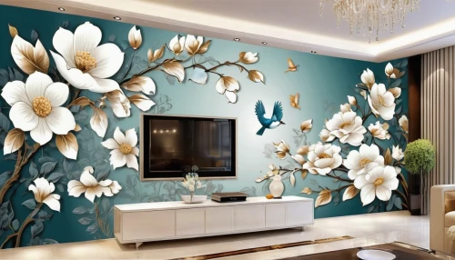 wall decoration,wall sticker,interior decoration,flower wall en,modern decor,wall plaster,patterned wood decoration,room divider,wall painting,contemporary decor,wall decor,decorates,decoration,interior decor,flower painting,white magnolia,decor,decorative art,decorate,wall paint,Illustration,Black and White,Black and White 31