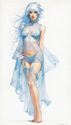ice queen,suit of the snow maiden,fashion illustration,merfolk,water-the sword lily,winterblueher,the sea maid,white rose snow queen,the snow queen,sapphire,watercolor blue,mazarine blue,rei ayanami,white heart,holly blue,copic,bluebottle,silvery blue,crystalline,swimmer,Conceptual Art,Fantasy,Fantasy 08