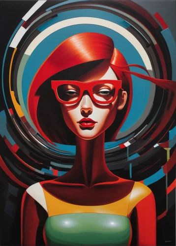 head woman,woman thinking,transistor,glass painting,art deco woman,sprint woman,retro woman,cool pop art,pop art woman,girl at the computer,optician,woman face,girl with a wheel,magneto-optical disk,woman,oval frame,retro women,david bates,psychedelic art,spectacle,Art,Artistic Painting,Artistic Painting 34