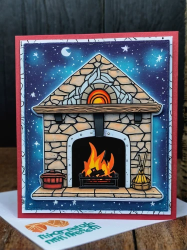 christmas fireplace,pizza oven,fireplace,fireplaces,fire place,christmas gingerbread frame,brick oven pizza,stone oven pizza,stone oven,charcoal kiln,wood-burning stove,christmas frame,masonry oven,fire in fireplace,greeting card,wood stove,hearth,fire ring,children's stove,log fire,Illustration,Paper based,Paper Based 27