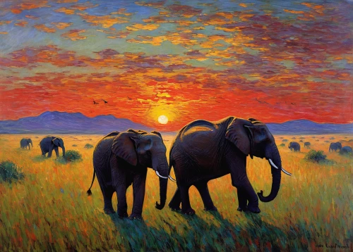 elephants,elephant herd,serengeti,african elephants,elephant camp,pachyderm,elephant,african elephant,cartoon elephants,indian elephant,elephantine,circus elephant,elephant ride,african bush elephant,mandala elephant,asian elephant,elephants and mammoths,blue elephant,elephant's child,oil painting on canvas,Art,Artistic Painting,Artistic Painting 04