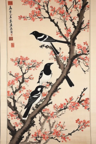 cool woodblock images,woodblock prints,birds on a branch,plum blossoms,japanese art,birds on branch,blue birds and blossom,flower and bird illustration,the japanese tree,japanese kuchenbaum,japanese column cherry,oriental painting,japanese floral background,bird painting,bird couple,floral japanese,old world oriole,songbirds,spring bird,plum blossom,Photography,Documentary Photography,Documentary Photography 12