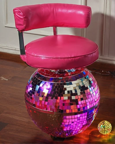 disco ball,retro lampshade,prism ball,disco,bean bag chair,mirror ball,pink chair,exercise ball,table lamp,discobole,retro lamp,end table,retro eighties,dollhouse accessory,salt crystal lamp,home accessories,seating furniture,furnitures,glitter fall frame,table lamps,Illustration,Realistic Fantasy,Realistic Fantasy 38