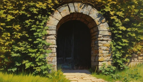 garden door,the threshold of the house,farm gate,portal,gate,gateway,doorway,archway,wood gate,studio ghibli,entry,threshold,the door,church door,el arco,old door,iron gate,iron door,door,cellar,Conceptual Art,Sci-Fi,Sci-Fi 12