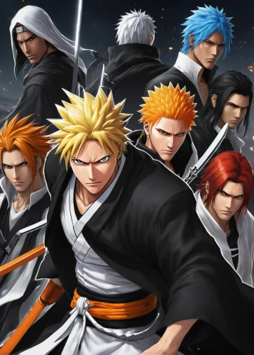 swordsmen,kenjutsu,nine-tailed,japanese martial arts,dragon slayers,lancers,iaijutsu,shinobi,shinigami,surival games 2,fighters,sōjutsu,battōjutsu,naruto,ninjas,martial arts,hero academy,cg artwork,my hero academia,orange robes,Conceptual Art,Oil color,Oil Color 11