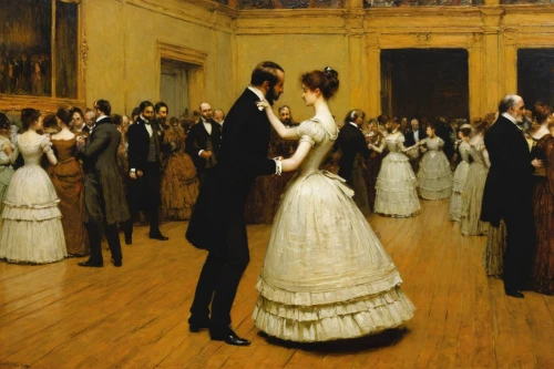 ballroom dance,kristbaum ball,the ball,ballroom,dancing couple,courtship,waltz,the victorian era,debutante,wedding couple,young couple,wedding photo,dancing,cotillion,the ceremony,july 1888,xix century,engagement,silver wedding,wedding dresses,Illustration,Black and White,Black and White 17