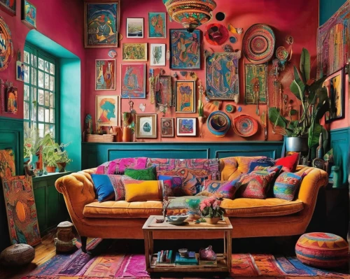 boho art,interior decor,vibrant color,sitting room,color wall,decor,living room,boho,modern decor,bohemian,interior decoration,contemporary decor,livingroom,interior design,colourful,colorful,moroccan pattern,great room,wall decoration,colorful life,Illustration,Black and White,Black and White 25