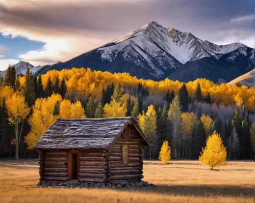 fall landscape,log cabin,autumn mountains,the cabin in the mountains,autumn landscape,house in mountains,wooden hut,mountain hut,log home,autumn background,house in the mountains,small cabin,golden autumn,aspen,rocky mountain,home landscape,lonely house,rocky mountains,autumn idyll,mountain huts,Conceptual Art,Graffiti Art,Graffiti Art 05