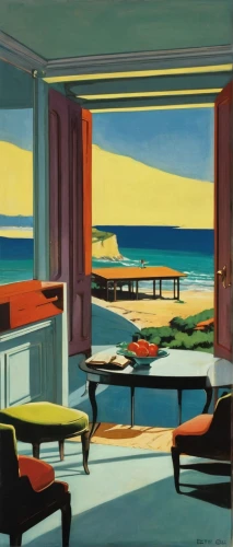 matruschka,mid century,olle gill,mid century modern,seaside view,martin fisher,sitting room,wade rooms,beach landscape,holiday home,beach house,landscape with sea,livingroom,george paris,coastal landscape,the hotel beach,sea landscape,living room,dining room,bondi,Conceptual Art,Daily,Daily 24