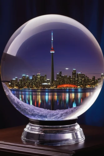 crystal ball-photography,glass sphere,crystal ball,glass ball,yard globe,spherical image,lensball,waterglobe,toronto,mirror ball,glass ornament,glass yard ornament,canada cad,crystal glass,spherical,cn tower,globes,globe,cntower,paperweight,Illustration,Retro,Retro 02