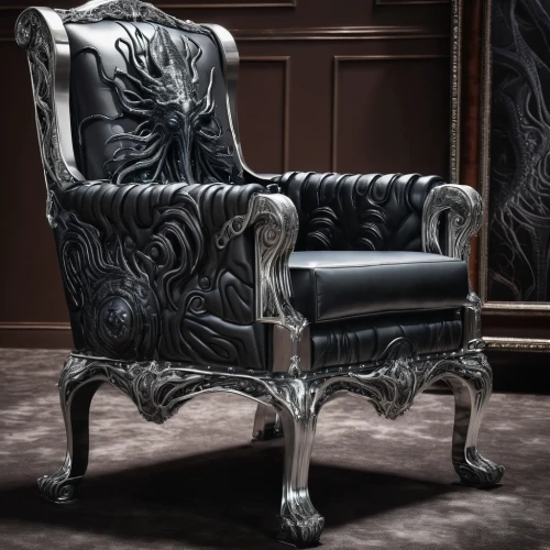 wing chair,armchair,throne,the throne,chair png,chair,old chair,club chair,antique furniture,chaise longue,antler velvet,hunting seat,napoleon iii style,horse-rocking chair,chaise,chaise lounge,floral chair,upholstery,luxury decay,silver lacquer,Illustration,Realistic Fantasy,Realistic Fantasy 47