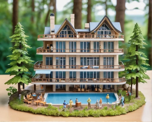 model house,miniature house,pool house,house in the forest,house by the water,holiday villa,house with lake,wooden construction,timber house,seaside resort,summer cottage,luxury property,wooden house,resort,beach house,dolls houses,diorama,floating island,villa,holiday complex,Unique,3D,Garage Kits