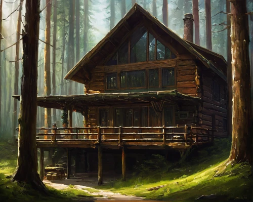 house in the forest,the cabin in the mountains,log home,log cabin,small cabin,cabin,house in mountains,house in the mountains,wooden house,tree house,treehouse,summer cottage,wooden hut,lodge,timber house,small house,home landscape,little house,lonely house,cottage,Conceptual Art,Fantasy,Fantasy 15