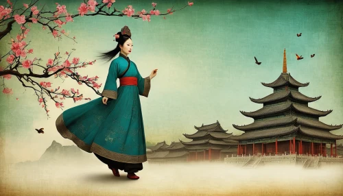 oriental princess,hanbok,oriental painting,plum blossoms,geisha girl,chinese art,korean culture,plum blossom,oriental girl,oriental,chinese style,peking opera,spring festival,japanese art,geisha,japanese floral background,taiwanese opera,mulan,silk tree,japanese culture,Illustration,Realistic Fantasy,Realistic Fantasy 35