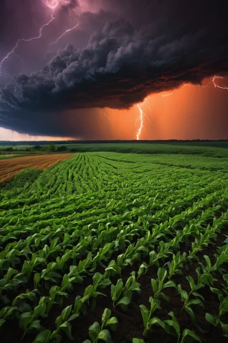 nature's wrath,thunderstorm,lightning storm,a thunderstorm cell,soybeans,corn field,monsoon,storm ray,monsoon banner,storm clouds,shelf cloud,patrol,rain field,aaa,vegetables landscape,nebraska,natural phenomenon,thunderclouds,the storm of the invasion,lightning strike,Photography,Documentary Photography,Documentary Photography 38