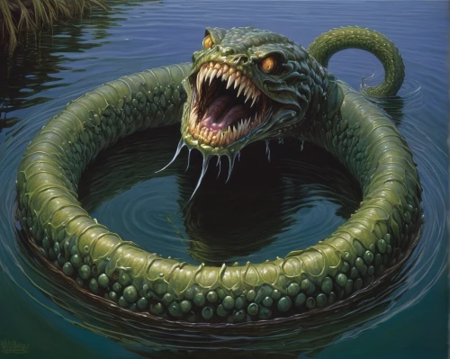 water snake,river monitor,alligator,crocodile,crocodile woman,serpent,water creature,gator,crocodile eye,green dragon,american alligators,alligators,merfolk,salt water crocodile,freshwater crocodile,wyrm,marsh crocodile,swamp football,missisipi aligator,sea monsters,Illustration,Realistic Fantasy,Realistic Fantasy 03