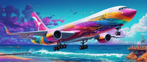 jet plane,plane,twinjet,aeroplane,air new zealand,airplanes,southwest airlines,the plane,take-off of a cliff,background colorful,flying island,colorful background,seaplane,concert flights,planes,plane wreck,airliner,plane crash,airline,delight island,Illustration,Realistic Fantasy,Realistic Fantasy 39
