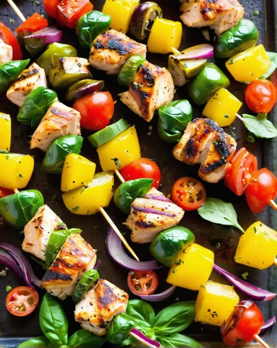 grilled vegetables,mediterranean diet,salad niçoise,spinach salad,grilled food,vegetable skewer,summer foods,insalata caprese,mediterranean cuisine,vegetable salad,snack vegetables,saladitos,skewers,shashlik,shish kebab,cut salad,side salad,painted grilled,mixed vegetables,greek salad,Illustration,Realistic Fantasy,Realistic Fantasy 32