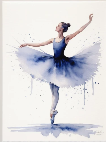 ballet tutu,ballet dancer,ballerina,ballerina girl,ballet master,dancer,watercolor blue,ballet,pirouette,ballerinas,dance with canvases,gracefulness,girl ballet,dance,figure skating,watercolor painting,ballet pose,swan lake,figure skater,arabesque,Illustration,Abstract Fantasy,Abstract Fantasy 22