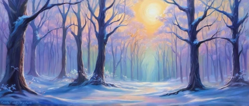 winter forest,winter landscape,forest landscape,enchanted forest,birch forest,forest glade,forest of dreams,forest background,snow trees,elven forest,fairy forest,snow landscape,winter background,fairytale forest,tree grove,fir forest,snow scene,forest path,ice landscape,row of trees,Illustration,Realistic Fantasy,Realistic Fantasy 01