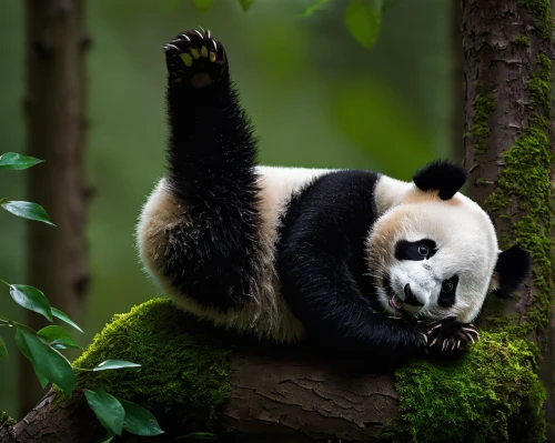 hanging panda,chinese panda,giant panda,panda bear,baby panda,little panda,pandabear,panda,panda face,panda cub,pandas,kawaii panda,lun,french tian,kawaii panda emoji,bamboo,cute animal,planking,bamboo curtain,oliang,Conceptual Art,Oil color,Oil Color 12
