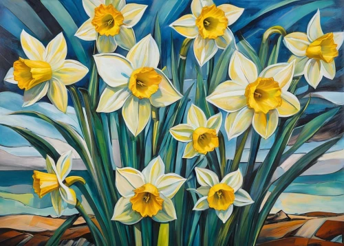 daffodils,yellow daffodils,daffodil field,jonquils,daffodil,daf daffodil,the trumpet daffodil,yellow tulips,tommie crocus,yellow daffodil,easter lilies,carol colman,tulipa,jonquil,yellow iris,narcissus,wild tulips,still life of spring,spring flowers,flower painting,Illustration,Black and White,Black and White 07