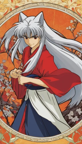 kitsune,fuki,inari,nine-tailed,grey fox,ginkaku-ji,silver fox,taichi,kado,kishu,clamp,balalaika,taijitu,kitfo,xun,sanshou,qi-gong,sakura background,gray wolf,furin,Illustration,Retro,Retro 03