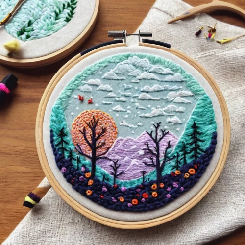 trees with stitching,embroidered leaves,teal stitches,sewing stitches,fall landscape,embroidery,felted and stitched,embroidered flowers,cross-stitch,stitching,autumn forest,felt christmas trees,autumn trees,vintage embroidery,winter forest,embroider,christmas gift pattern,fall leaf border,embroidered,fabric and stitch,Conceptual Art,Fantasy,Fantasy 21