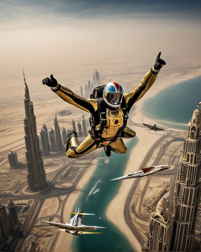 base jumping,dubai,united arab emirates,uae,skycraper,paraglider takes to the skies,skydiver,skydive,burj,burj al arab,al arab,aerobatics,wallpaper dubai,abu dhabi,parachutist,parachuting,abu-dhabi,air racing,dhabi,free flight,Illustration,Realistic Fantasy,Realistic Fantasy 40