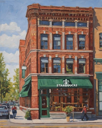 ohio paint street chillicothe,facade painting,1955 montclair,watercolor cafe,parkersburg,the coffee shop,awnings,pastry shop,coffeehouse,duluth,watercolor shops,wine tavern,chalk drawing,irish pub,oil on canvas,oil painting,coffee shop,clover hill tavern,bistro,minneapolis,Photography,Documentary Photography,Documentary Photography 31