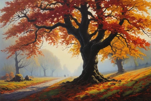 autumn landscape,autumn tree,fall landscape,autumn background,autumn trees,autumn idyll,autumn scenery,autumn forest,the trees in the fall,the autumn,maple tree,oil painting on canvas,autumn theme,trees in the fall,autumn morning,painted tree,maple road,watercolor tree,autumn day,robert duncanson,Photography,Black and white photography,Black and White Photography 11