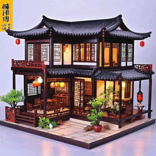 miniature house,model house,building sets,chinese architecture,dolls houses,asian architecture,chinese restaurant,mandarin house,chinese temple,japanese restaurant,traditional house,construction set,japanese shrine,dollhouse accessory,chinese style,doll house,japanese-style room,japanese architecture,wooden house,huaiyang cuisine,Conceptual Art,Daily,Daily 01