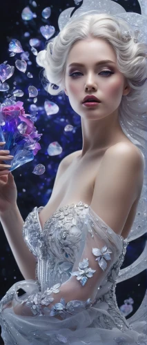 white rose snow queen,the snow queen,ice queen,fantasy art,fantasy picture,crystalline,fantasy portrait,cinderella,faery,crystal ball,horoscope libra,3d fantasy,silvery blue,fairy galaxy,blue enchantress,blue moon rose,water rose,faerie,fairy queen,suit of the snow maiden